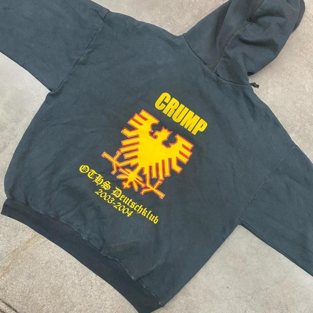 Vintage Jerzees CRUMP Deutscher Klub Hoodie‎ Black 2003–2004 Graphic Hoodie XL